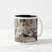 James Tissot | Wachten op de veerboot, c.1878 Tweekleurige Koffiemok (Voorkant rechts)