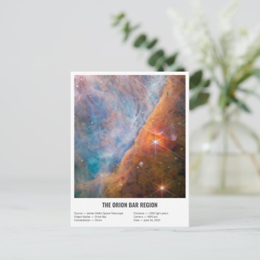 James Webb Orion Constellation Bar (NIRCam Afbeeld Briefkaart (Staand voorkant)