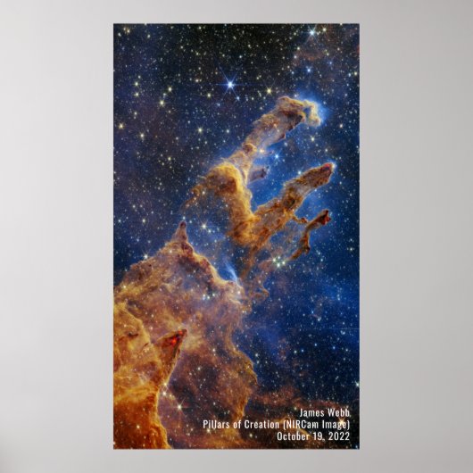 James Webb Pillars of Creation Nebula NIRCam Afbee Poster (Voorkant)