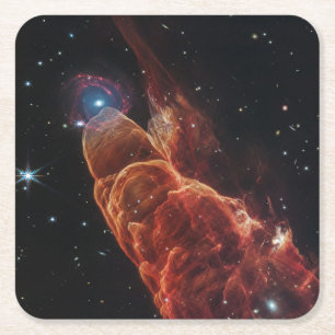 James Webb-ruimtetelescoop Cosmic Tornado Vierkante Kartonnen Onderzetter