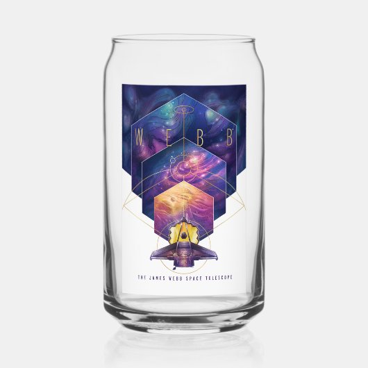 James Webb Space Telescope Illustratie Kunst Blikvorm Glas (Voorkant)