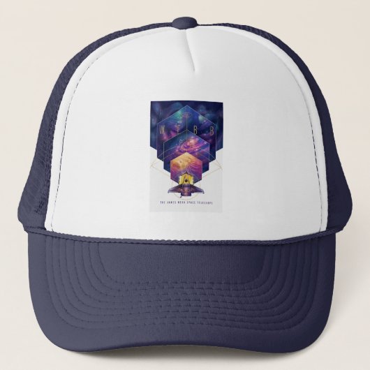 James Webb Space Telescope Illustratie Kunst Trucker Pet (Voorkant)