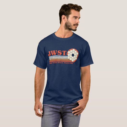 James Webb Space Telescope JWST Retro T-shirt (Voorkant volledig)