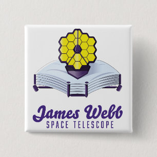 James Webb Space Telescope. Knop Vierkante Button 5,1 Cm