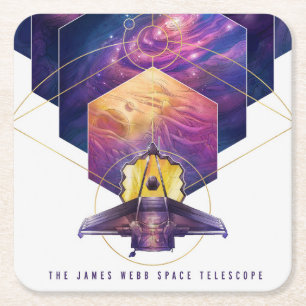 James Webb Space Telescope Poster. Vierkante Kartonnen Onderzetter