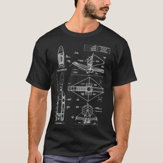 James Webb Space Telescope (White Stencil-No Backg T-shirt (Voorkant)