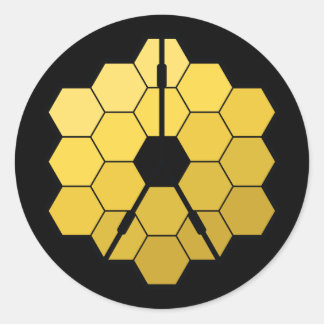 James Webb Space Telescope Yellow Mirror Artwork Ronde Sticker