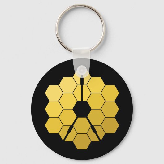 James Webb Space Telescope Yellow Mirror Artwork Sleutelhanger (Voorkant)