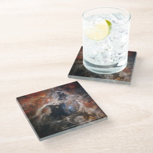 James Webb Tarantula Nebula Hi-Res Afbeelding 2022 Glazen Onderzetter (Schuin)