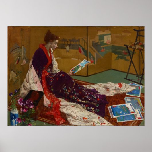 James Whistler - Caprice in Paarse en gouden Poster (Voorkant)