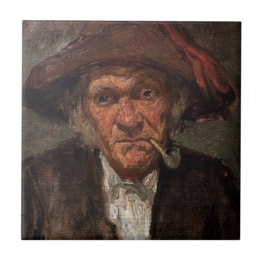 James Whistler - Man Roken een pijp Tegeltje (Voorkant)