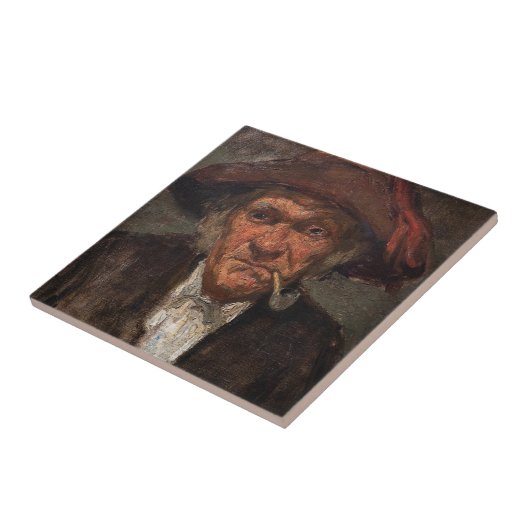 James Whistler - Man Roken een pijp Tegeltje (Zijkant)