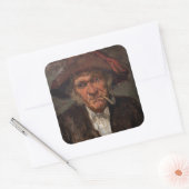 James Whistler - Man Roken een pijp Vierkante Sticker (Envelop)
