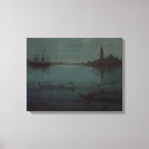 James Whistler - Nocturne: De lagune, Venetië Canvas Afdruk