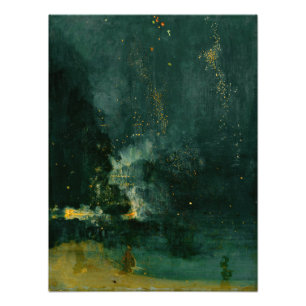 James Whistler - Nocturne in Black en Gold Foto Afdruk