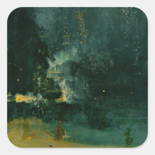 James Whistler - Nocturne in Black en Gold Vierkante Sticker