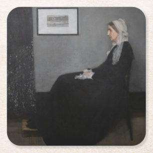James Whistler - Portret van de moeder van de kuns Vierkante Kartonnen Onderzetter