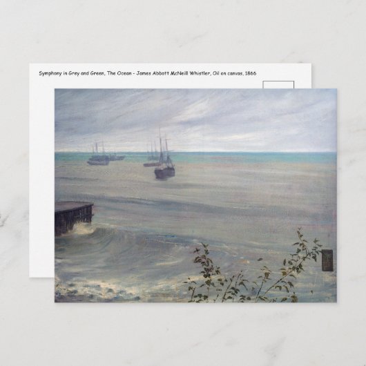 James Whistler - Symfonie in grijs en groen Briefkaart (Voorkant / Achterkant)