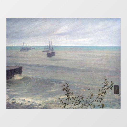 James Whistler - Symfonie in grijs en groen Raamsticker (Vel)