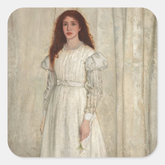 James Whistler - Symfonie in White No. 1 Vierkante Sticker (Voorkant)