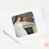 James Whistler - Symfonie in White No. 2 Vierkante Sticker (Envelop)