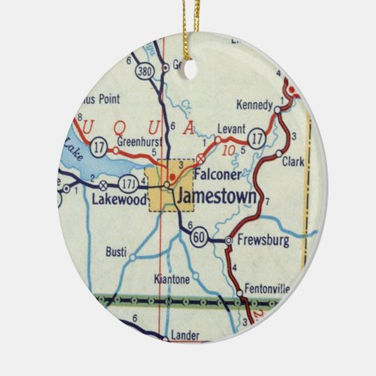 Jamestown NY Keramisch Ornament (Links)
