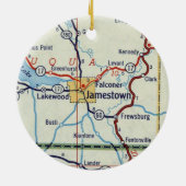 Jamestown NY Keramisch Ornament (Achterkant)