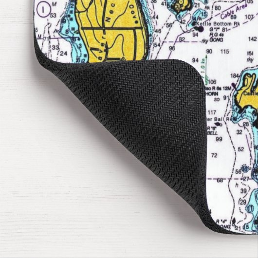 Jamestown RI Nautical Chart met vuurtoren Muismat (Hoek)