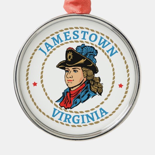 Jamestown Virginia Colonial Metalen Ornament (Voorkant)