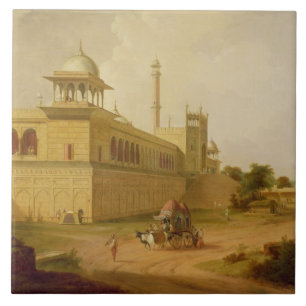 Jami Masjid, Delhi, 1811 (olie op het canvas) Tegeltje