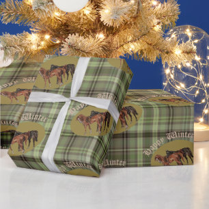 jamie en poppy groen geruit cadeaupapier