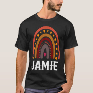 Jamie Kleurrijke Rainbow mannen jongen baby naam i T-shirt