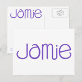 Jamie paars Briefkaart (Voorkant / Achterkant)