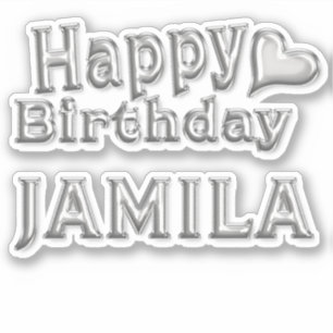 Jamila Happy Birthday Autocollant Autocollant