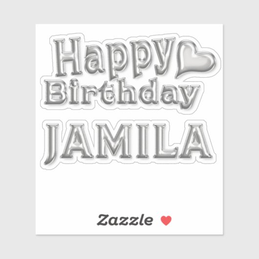 Jamila Happy Birthday Autocollants (Feuille)