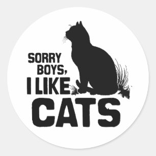 JAMMER JONGENS IK HOU VAN KATTEN -.png Ronde Sticker
