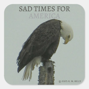 JAMMERLIJKE TIJDEN VOOR AMERIKA - VIERKANTE STICKER