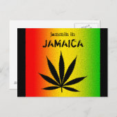 Jammin en Jamaïque Black Reggae Rasta Leaf carte p (Devant / Derrière)