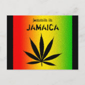 Jammin en Jamaïque Black Reggae Rasta Leaf carte p (Devant)