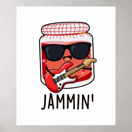 Jammin Funny Rocker Jam Pun Poster (Voorkant)