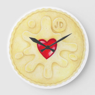 Jammy Dodger Biscuit Illustration Wall Clock Grote Klok