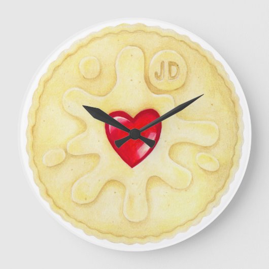 Jammy Dodger Biscuit Illustration Wall Clock Grote Klok (Voorkant)