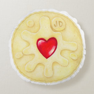 Jammy Dodger Biscuit Round Cushion Rond Kussen