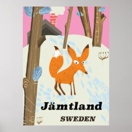 Jämtland Zweden poster van oud reizen