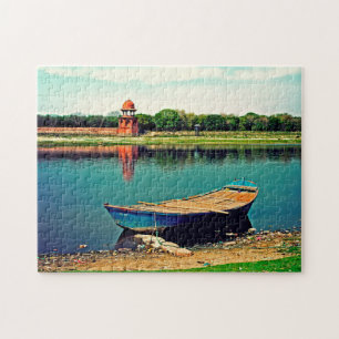 Jamuna rivier Yamuna Agra India. Legpuzzel