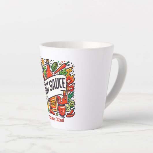 Jan 22nd - Hete Saus Dag Latte Mok (Rechterhoek)