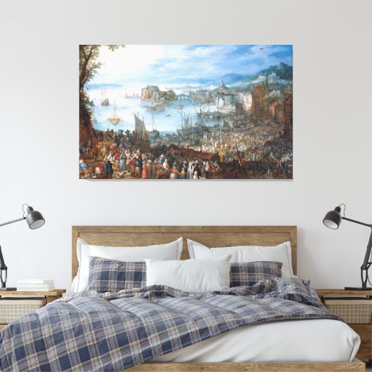  Jan Brueghel De Grote Vismarkt Canvas Afdruk (Insitu (Slaapkamer))