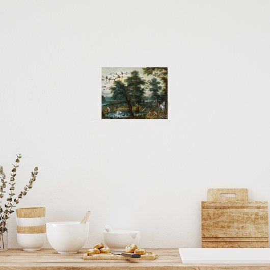 Jan Brueghel in het Younger-Paradise landschap Poster (Keuken)