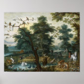Jan Brueghel in het Younger-Paradise landschap Poster (Voorkant)