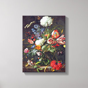 Jan Davidsz de Heem - bloemenvaas Canvas Afdruk
